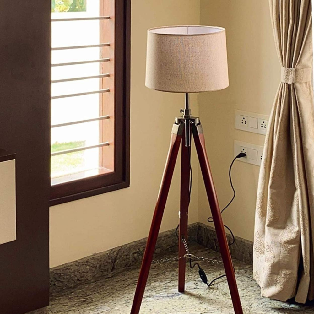 Wooden Tripod Floor Lamp 1